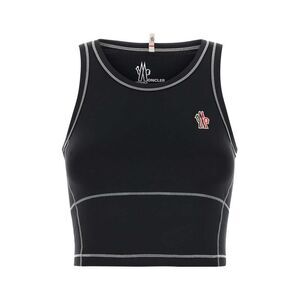 MONCLER GRENOBLE Sleeveless Cropped Top Women BLACK T-Shirts & Tops